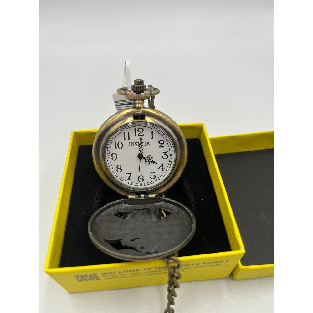 Invicta 79003 Motorcycle Antique Mens Pocket Watch with Chain New in Box